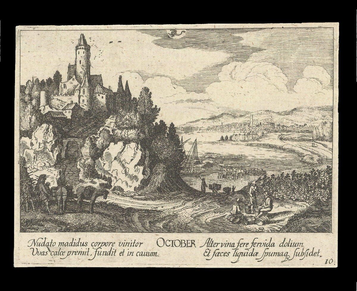 HOLLAR, W[enceslaus] [Twelve Months of the Year with Signs of the Zodiac]