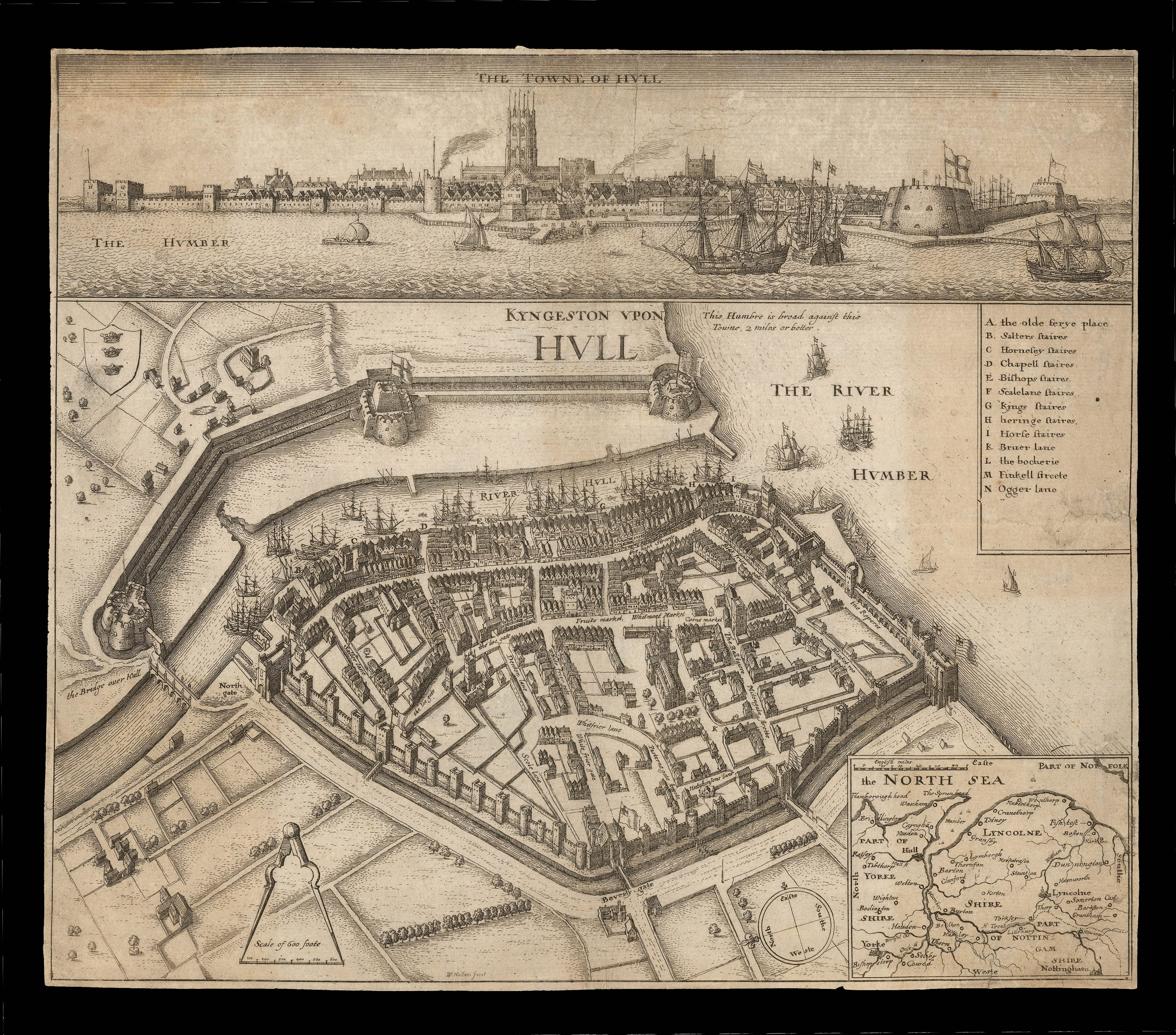 [HOLLAR, Wenceslaus] The Towne of Hull