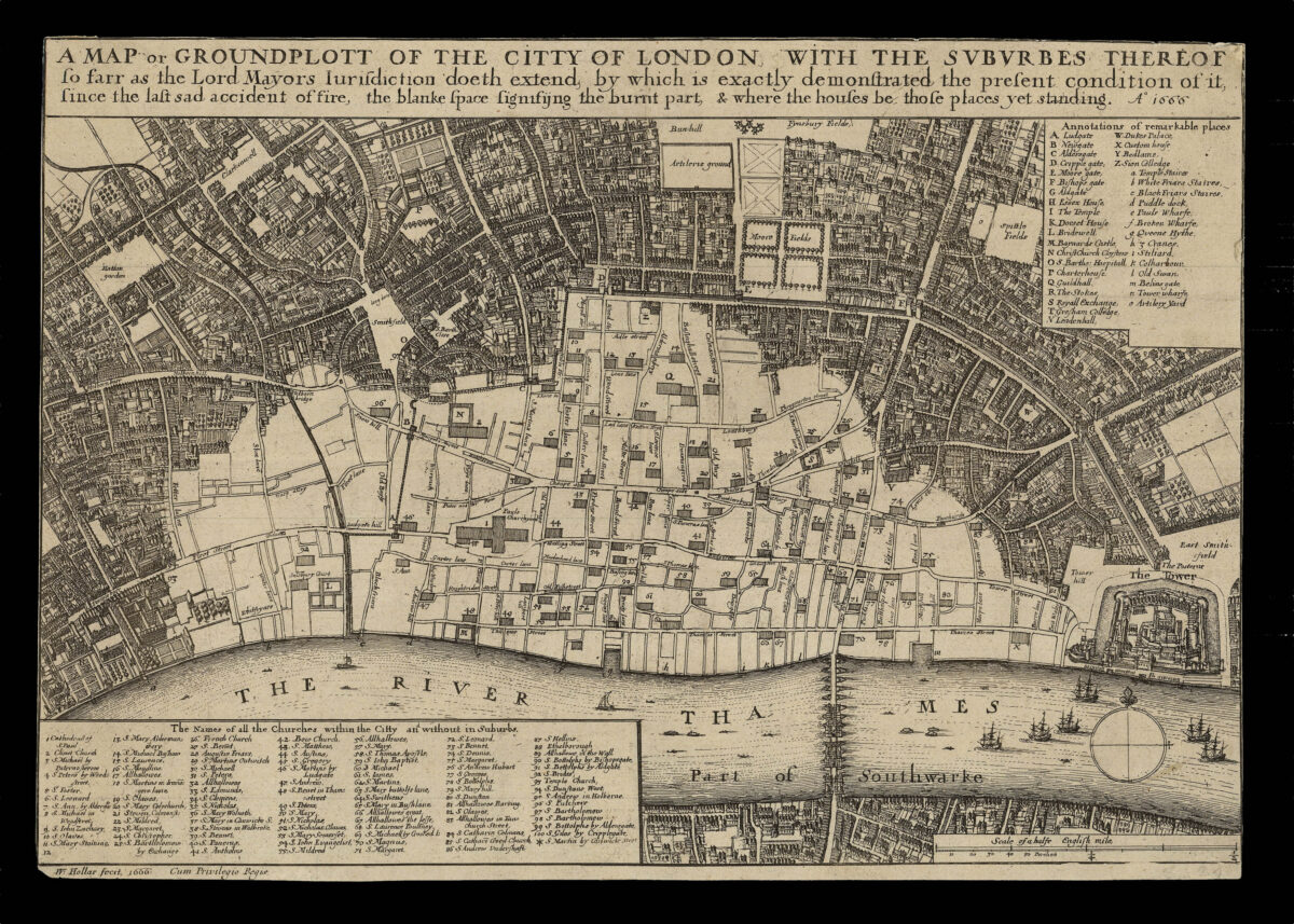 HOLLAR, W[enceslaus] A Map or Groundplott of the Citty of London