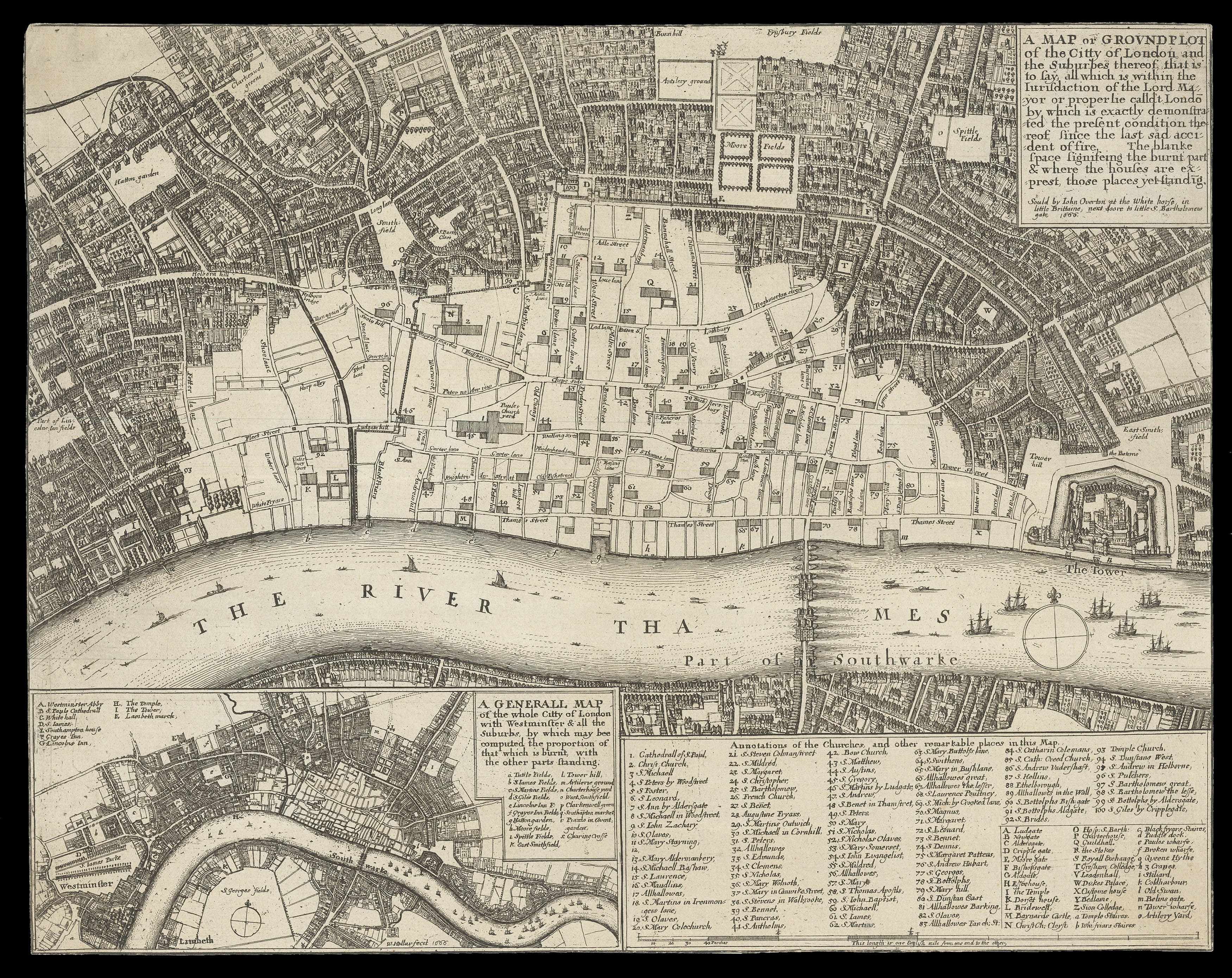 HOLLAR, W[enceslaus] A Map or groundplot of the Citty of London and the Suburbes
