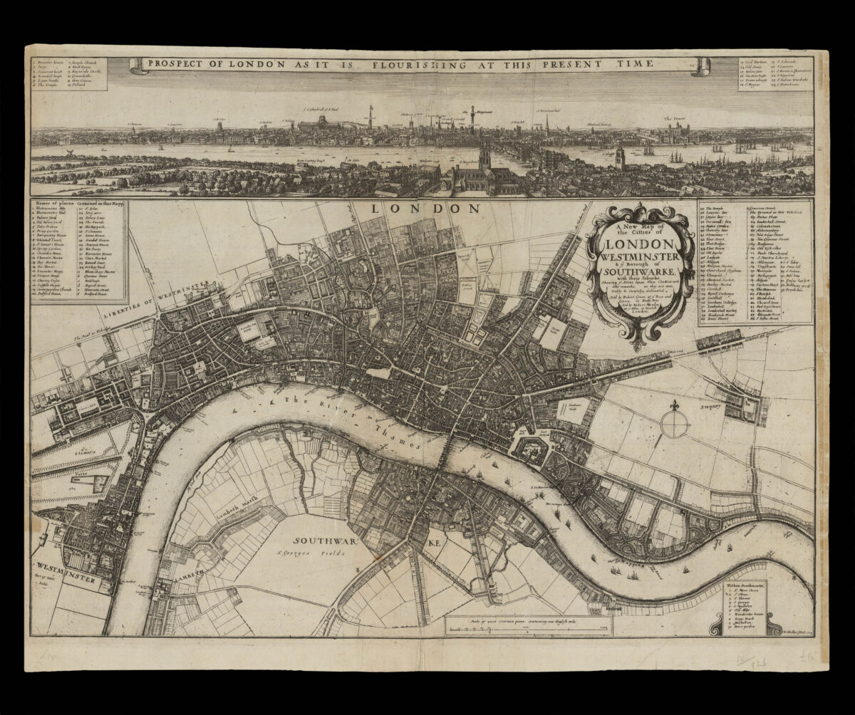 HOLLAR, W[enceslaus] A New Map of the Citties of London Westminster & ye Borough of Southwarke,