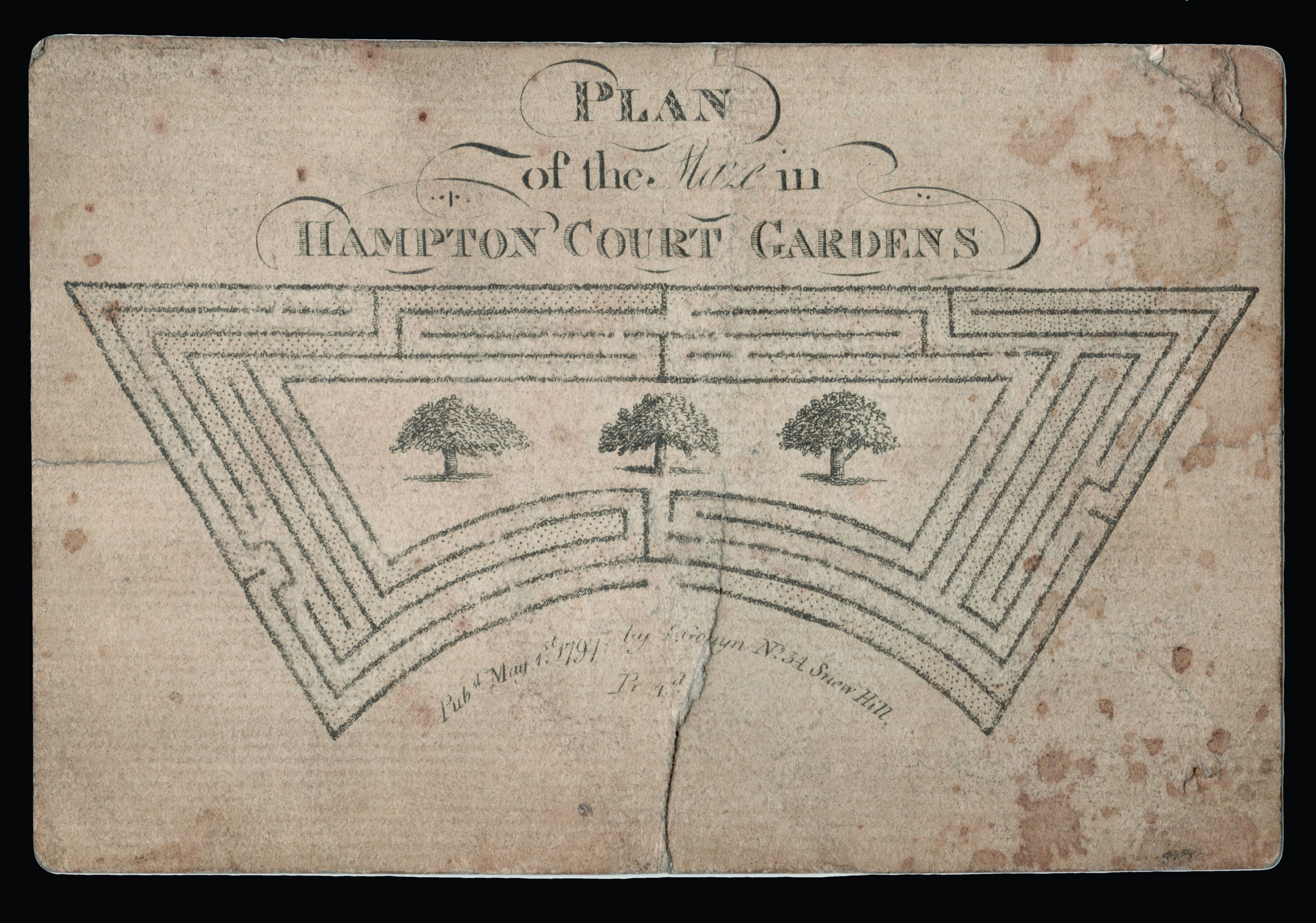 GOUYN, John Plan of the Maze in Hampton Court Gardens.