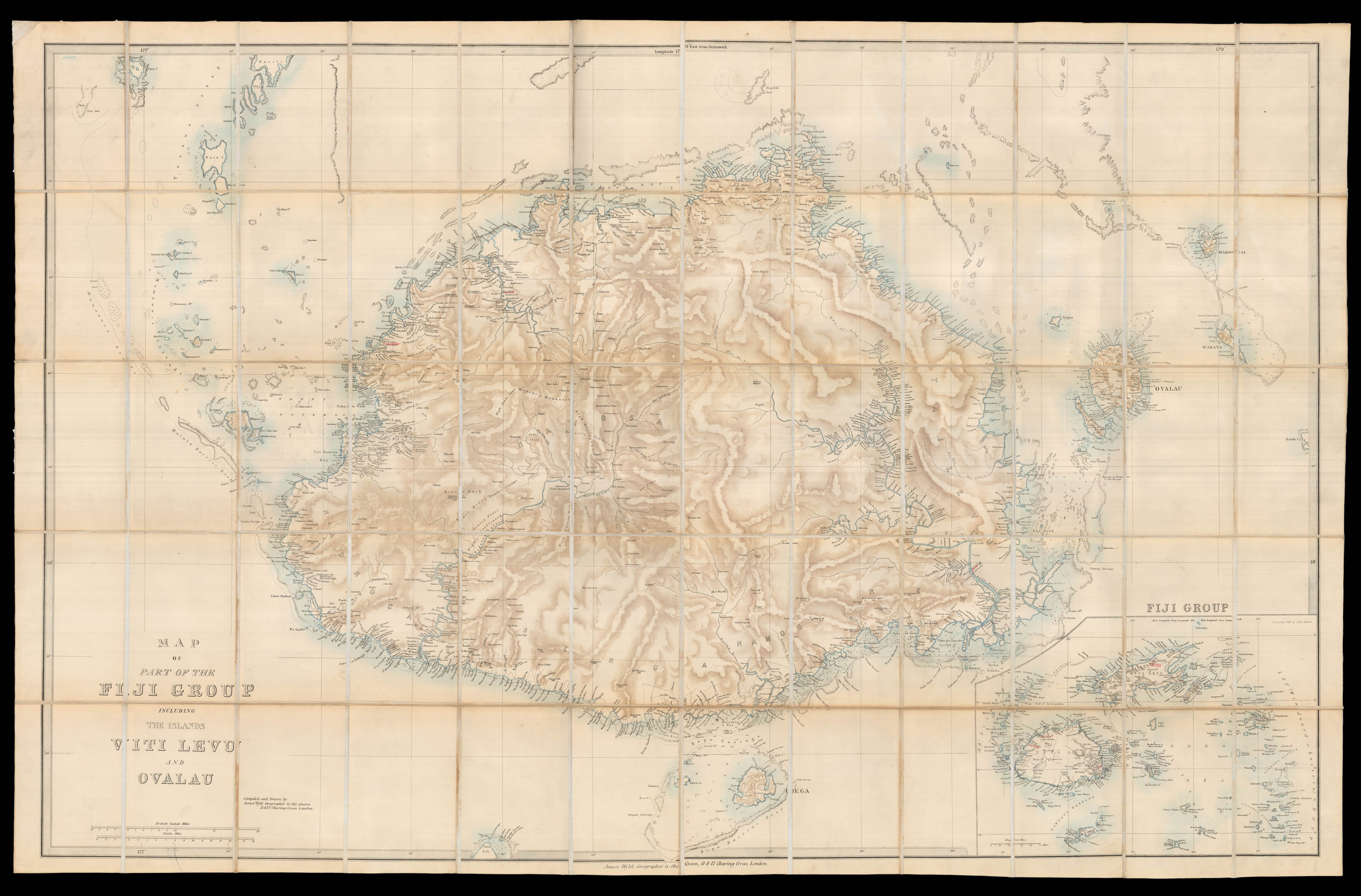 WYLD, James Map of Part of the Fiji Group including the Islands Viti Levo and Ovalau.