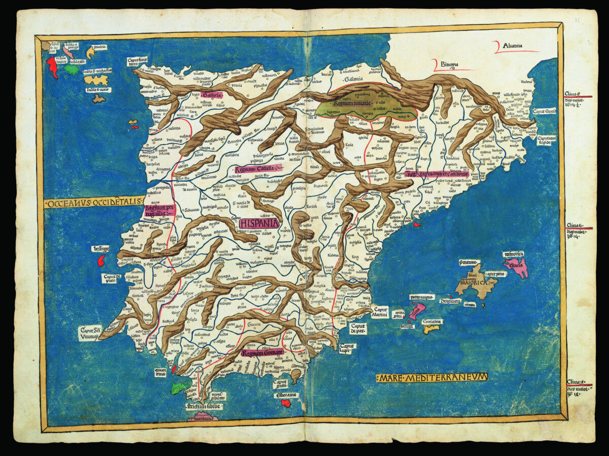 PTOLEMAEUS, Claudius [translated by ANGELUS, Jacobus, edited by GERMANUS, Nicolaus] [Modern Spain] Hispania