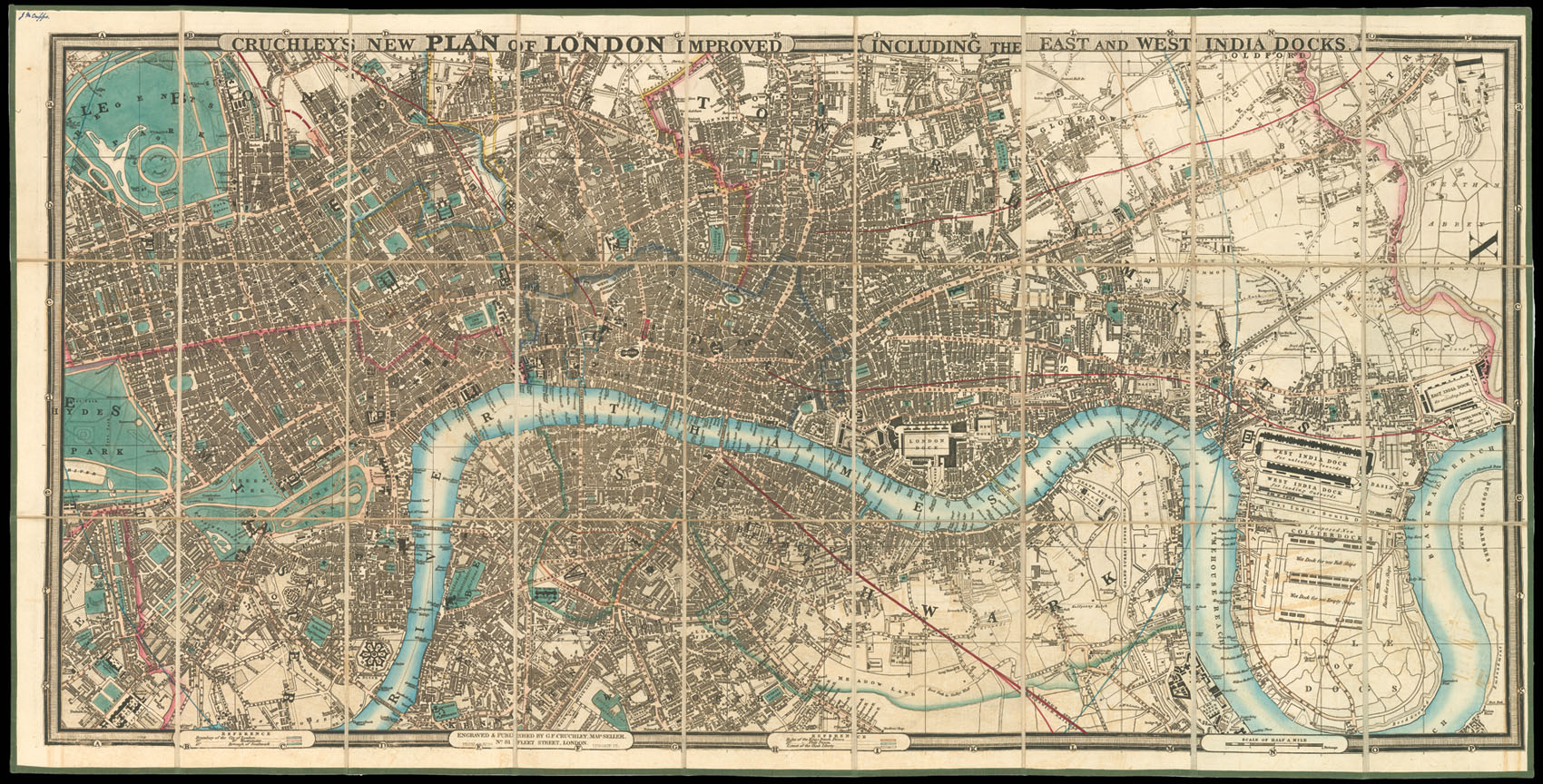 CRUCHLEY, [George Frederick] Cruchley's New Plan of London Improved