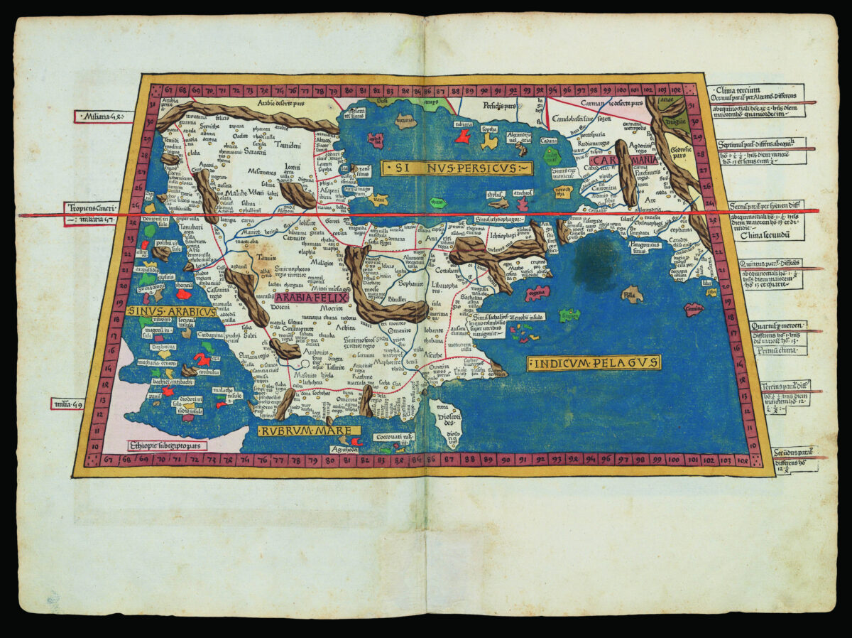PTOLEMAEUS, Claudius [translated by ANGELUS, Jacobus, edited by GERMANUS, Nicolaus] [Arabia] Sexta Asie Tabula.