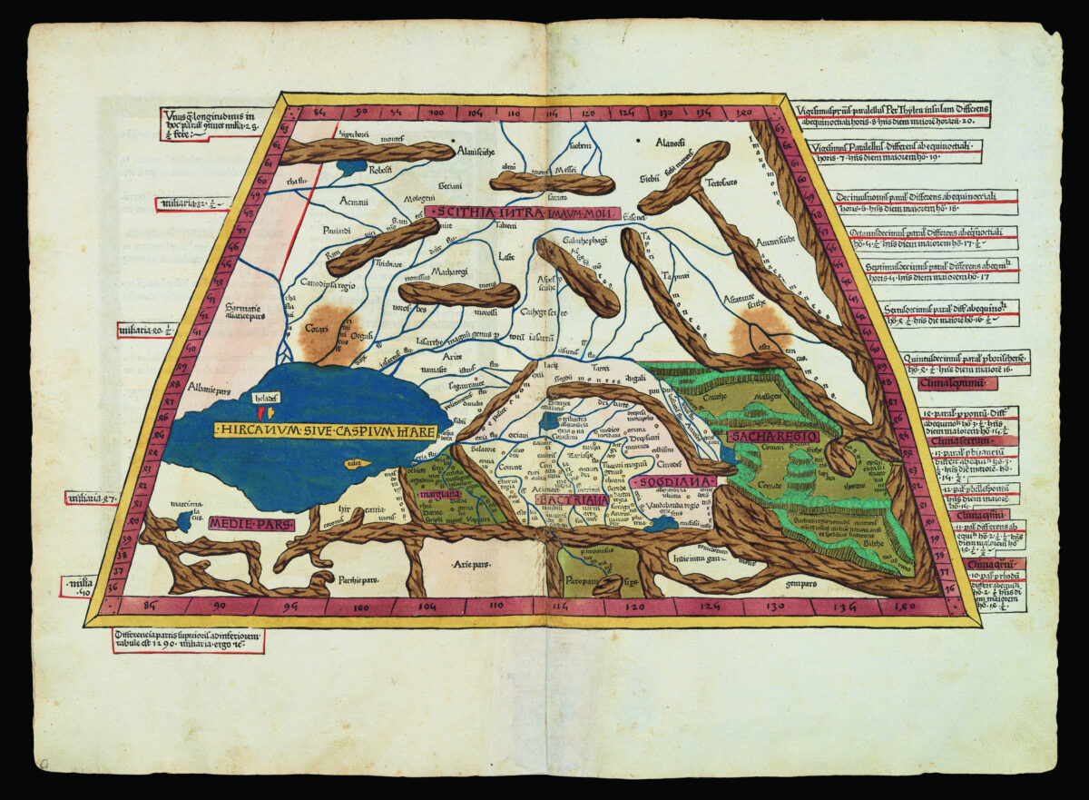 PTOLEMAEUS, Claudius [translated by ANGELUS, Jacobus, edited by GERMANUS, Nicolaus] [Central Asia and China] Septima Asie tabula.