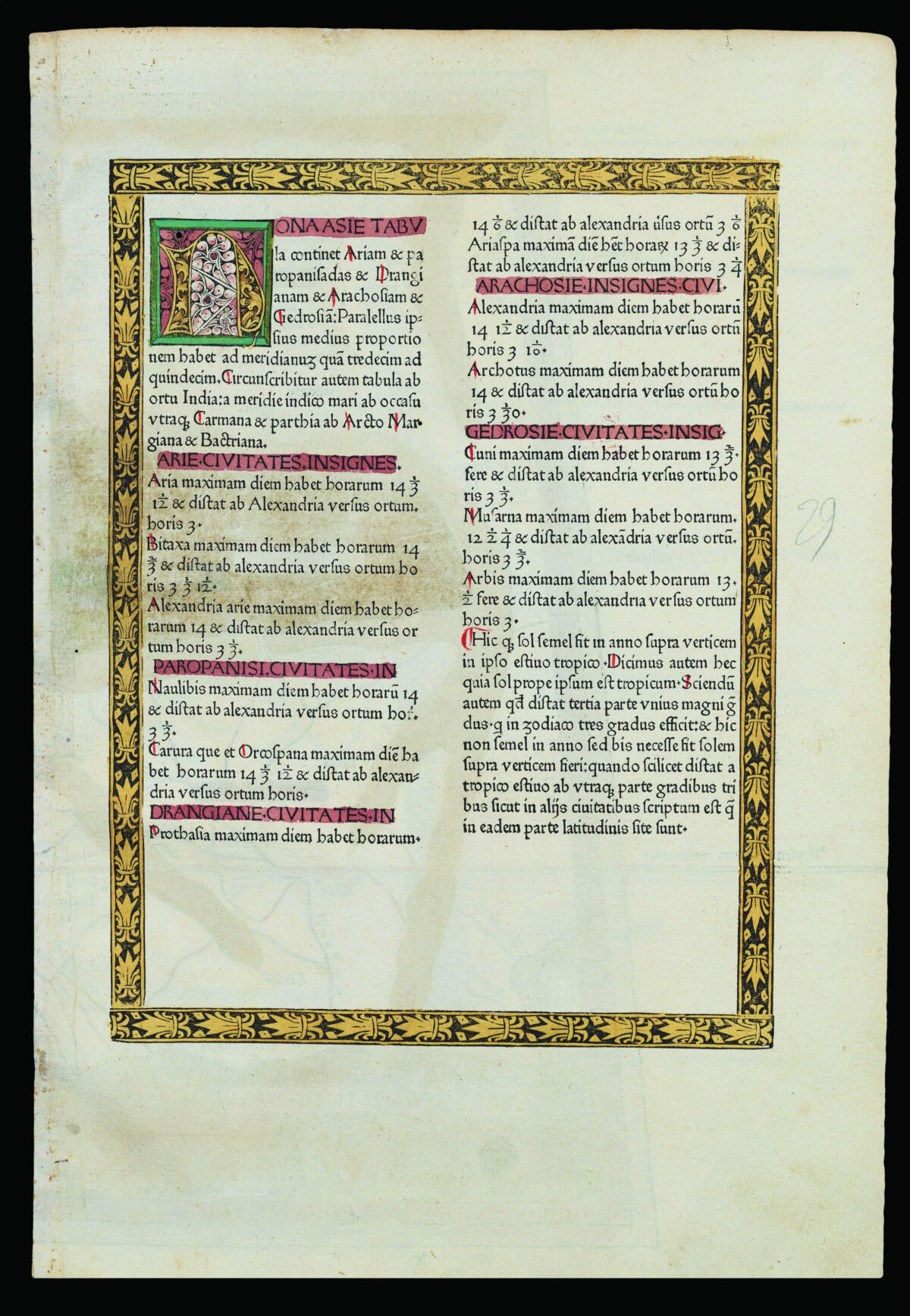 PTOLEMAEUS, Claudius [translated by ANGELUS, Jacobus, edited by GERMANUS, Nicolaus] [Pakistan] Nona Asie tabula.
