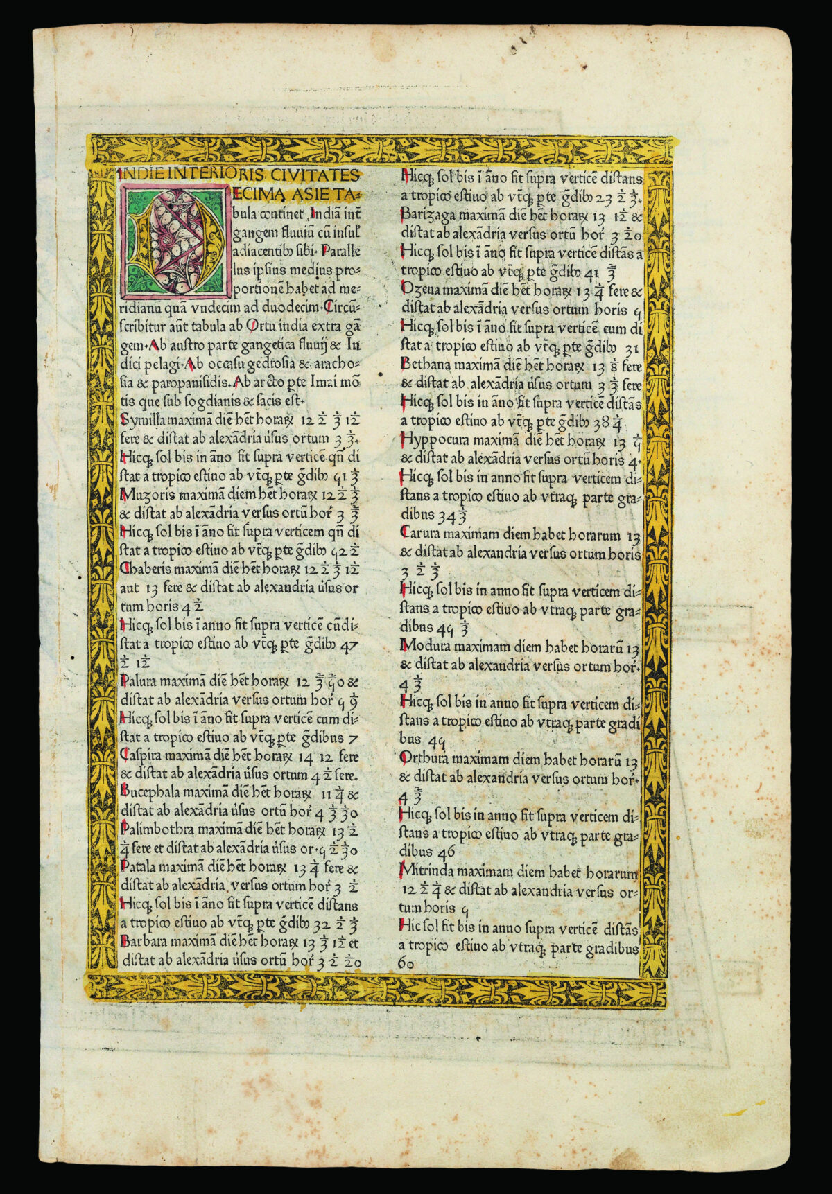PTOLEMAEUS, Claudius [translated by ANGELUS, Jacobus, edited by GERMANUS, Nicolaus] [India] Decima Asie tabula.