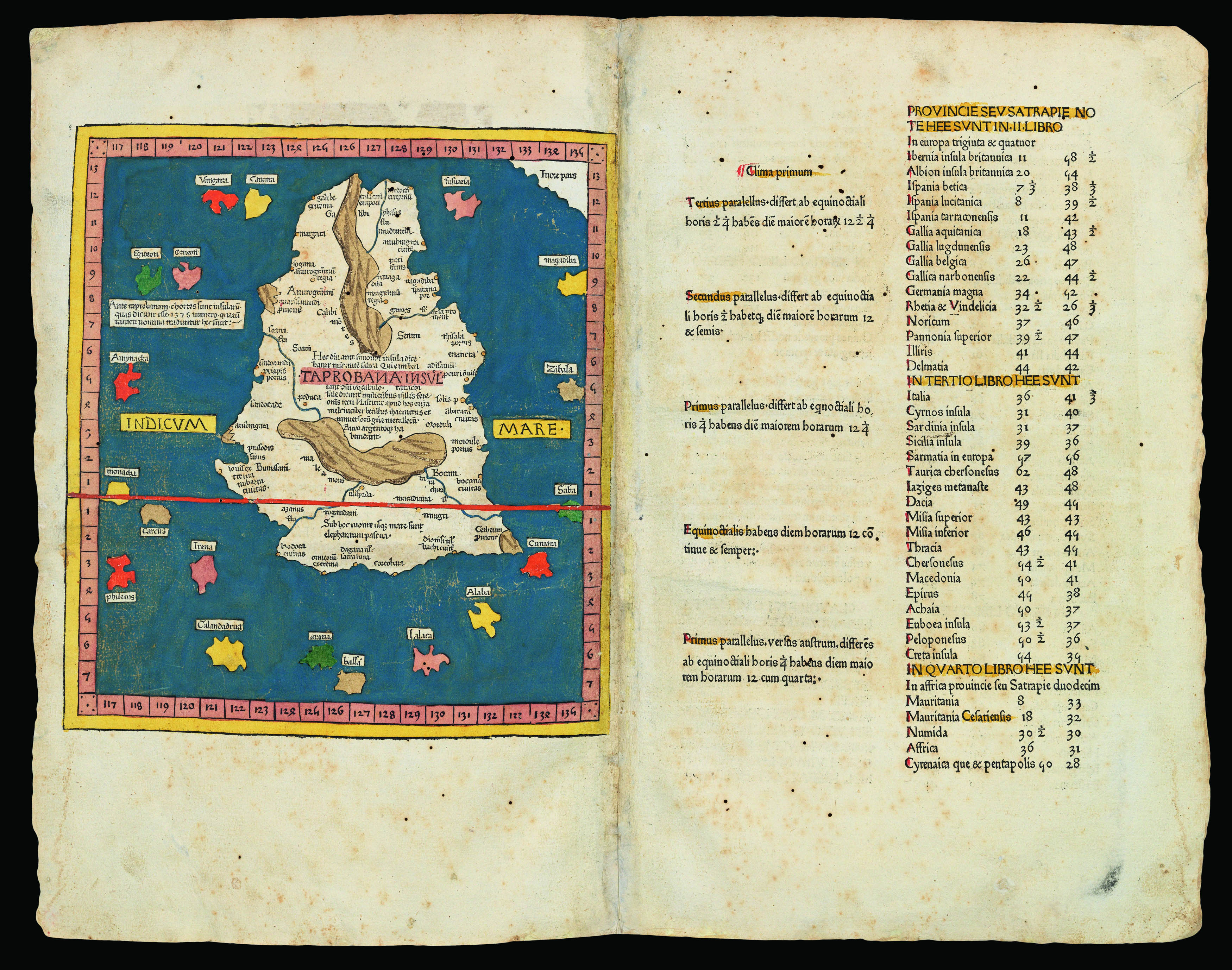 PTOLEMAEUS, Claudius [translated by ANGELUS, Jacobus, edited by GERMANUS, Nicolaus] [Sri Lanka] Duodecima et ultima Asie tabula.