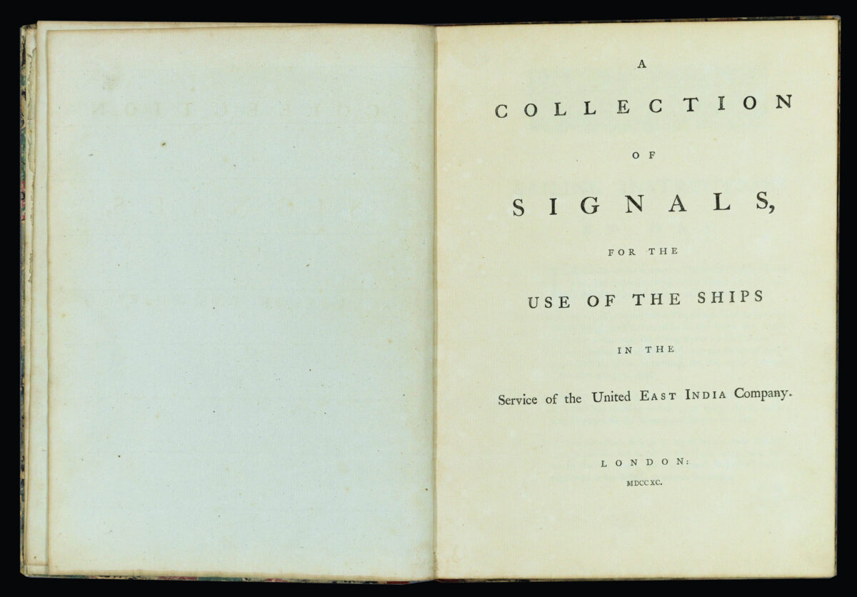 [EAST INDIA COMPANY] A collection of Signals for the Use of the Ships in the Service of the United East India Company.