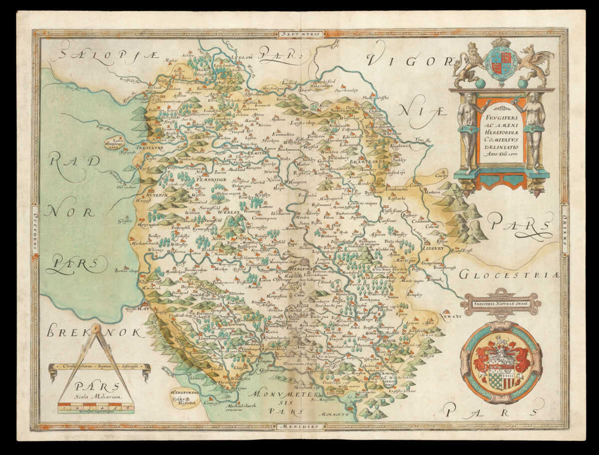 SAXTON, Christopher frugiferi ac ameni Herefordiae Comitatus Deliniatio, Anno Dni. 1577