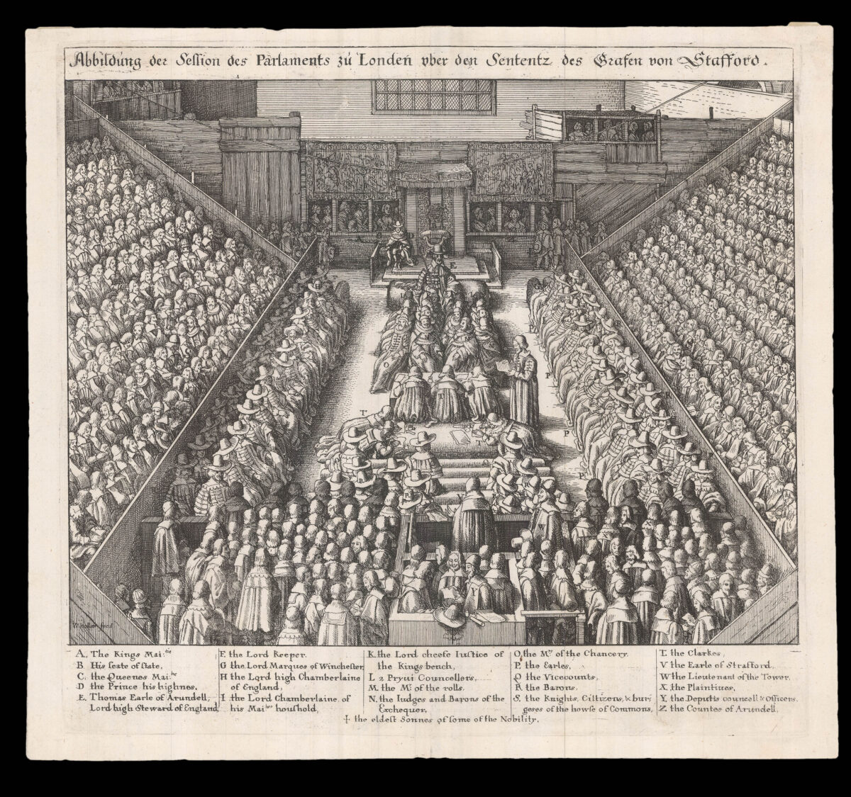 HOLLAR, W[enceslaus] Abbildung Session des Parlaments zu Londen