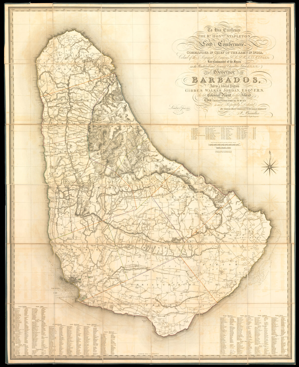 BARRALLIER, Captain F[rancois Louis] [Map of Barbados]