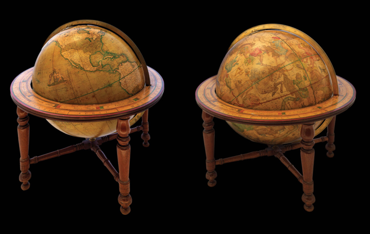 BARDIN, William. [A pair of globes - Terrestrial and Celestial].