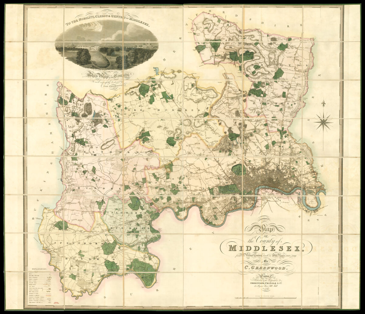 GREENWOOD, Christopher Map of the County of Middlesex