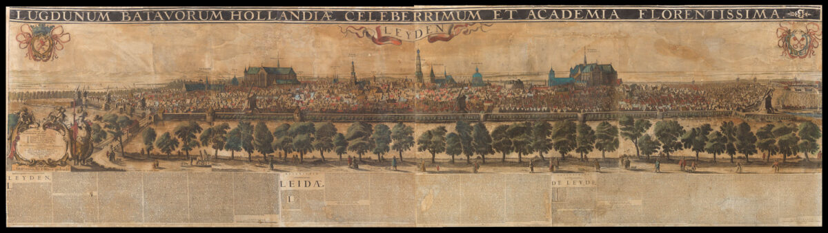 RIVET, Claude [Panorama of Leiden] Lugdunum Batavorum Hollandia Celeberrimum et Academia Florentissma.