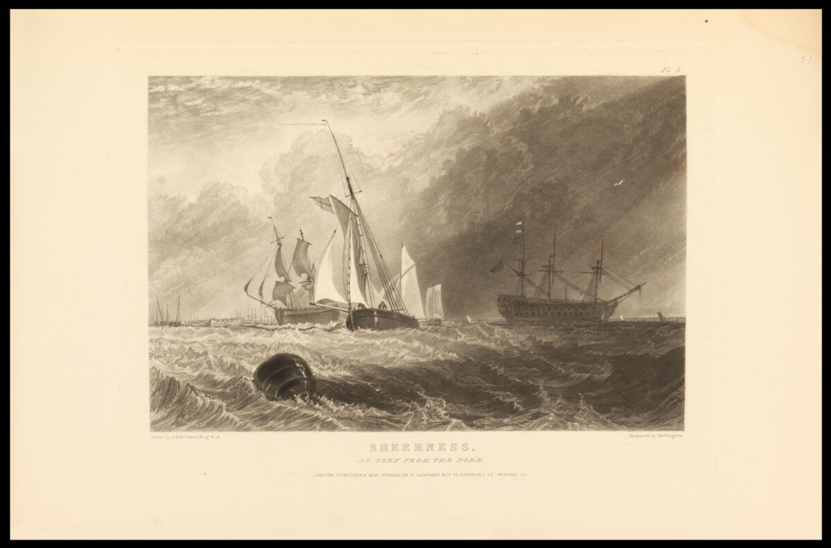 TURNER, J.M.W. and RUSKIN, John. (Engraved by T. Lupton after Turner). The Harbours of England.