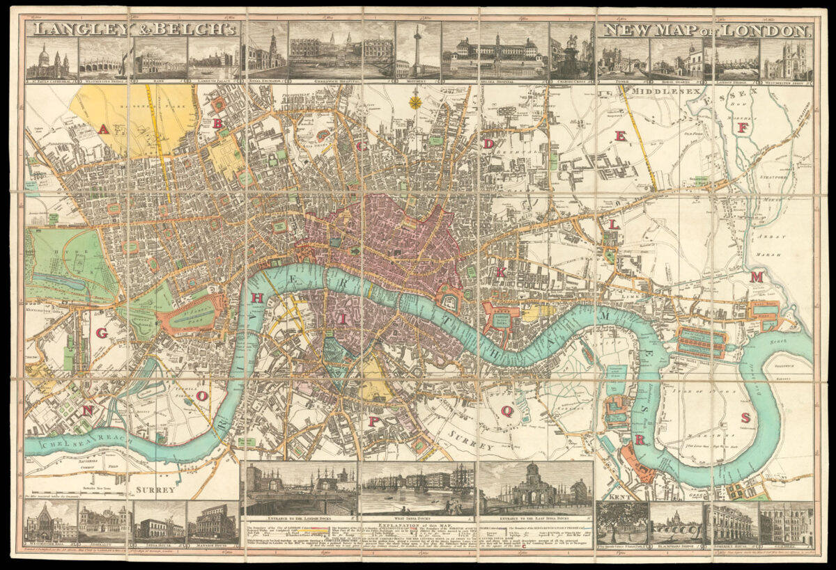 LANGLEY, Edward, & William BELCH Langley and Belch's New Map of London.