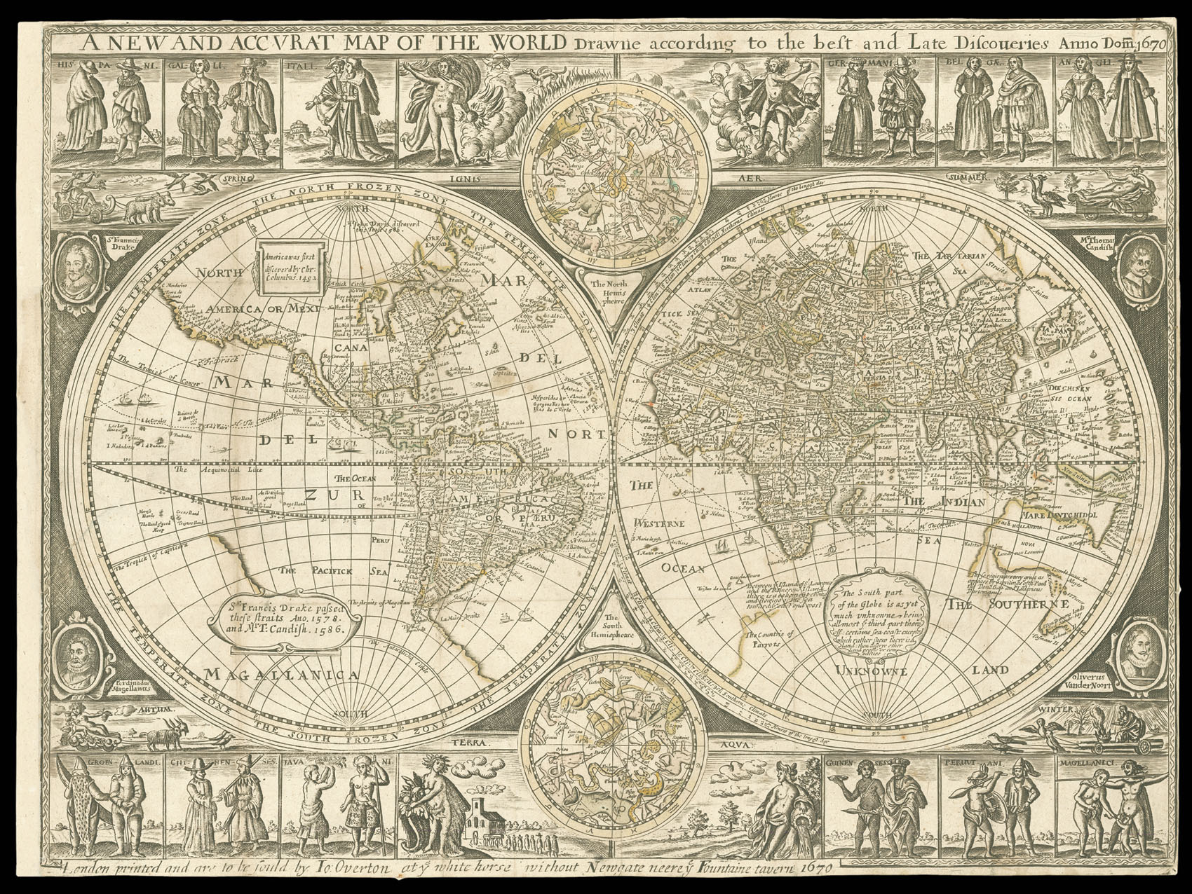 OVERTON, John A New and accurat map of the World