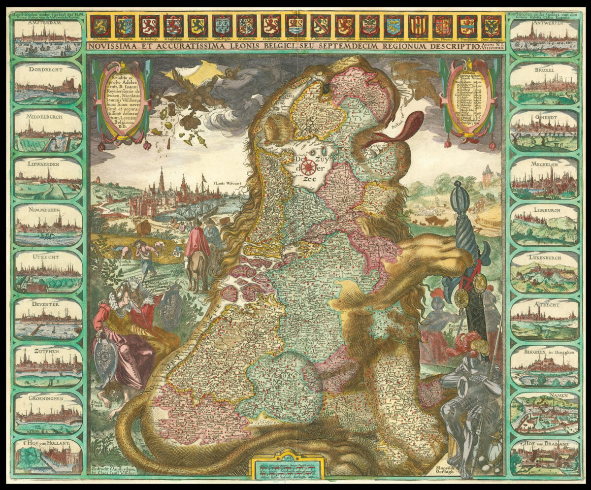 VISSCHER. Claes Jansz Novissima et Accuratissima Leonis Belgici