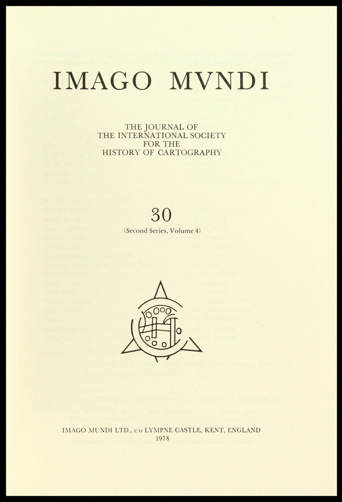 The Journal of the International Society for the History of Cartography Imago Mundi No. 30 (Second Series, Volume 4)
