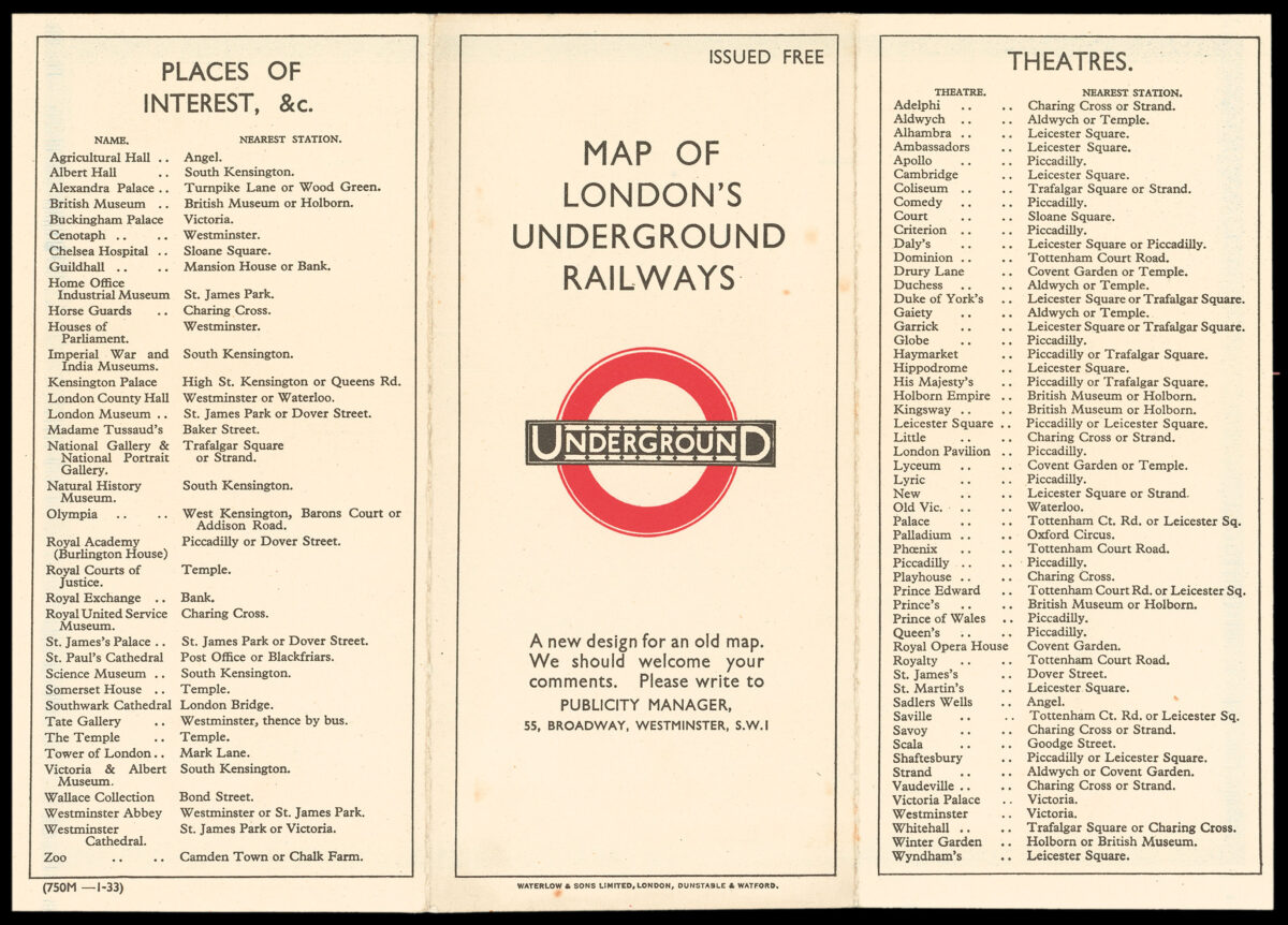 BECK, Harry Map of London's Underground Railways.