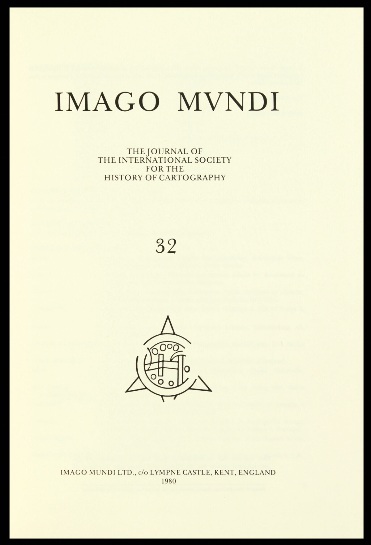 The Journal of the International Society for the History of Cartography Imago Mundi No. 32