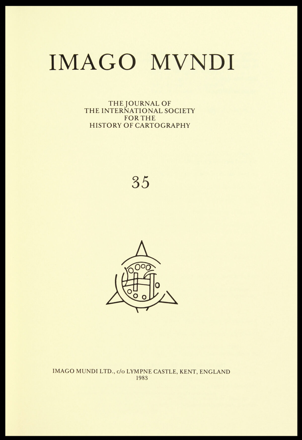 The Journal of the International Society for the History of Cartography Imago Mundi No. 35