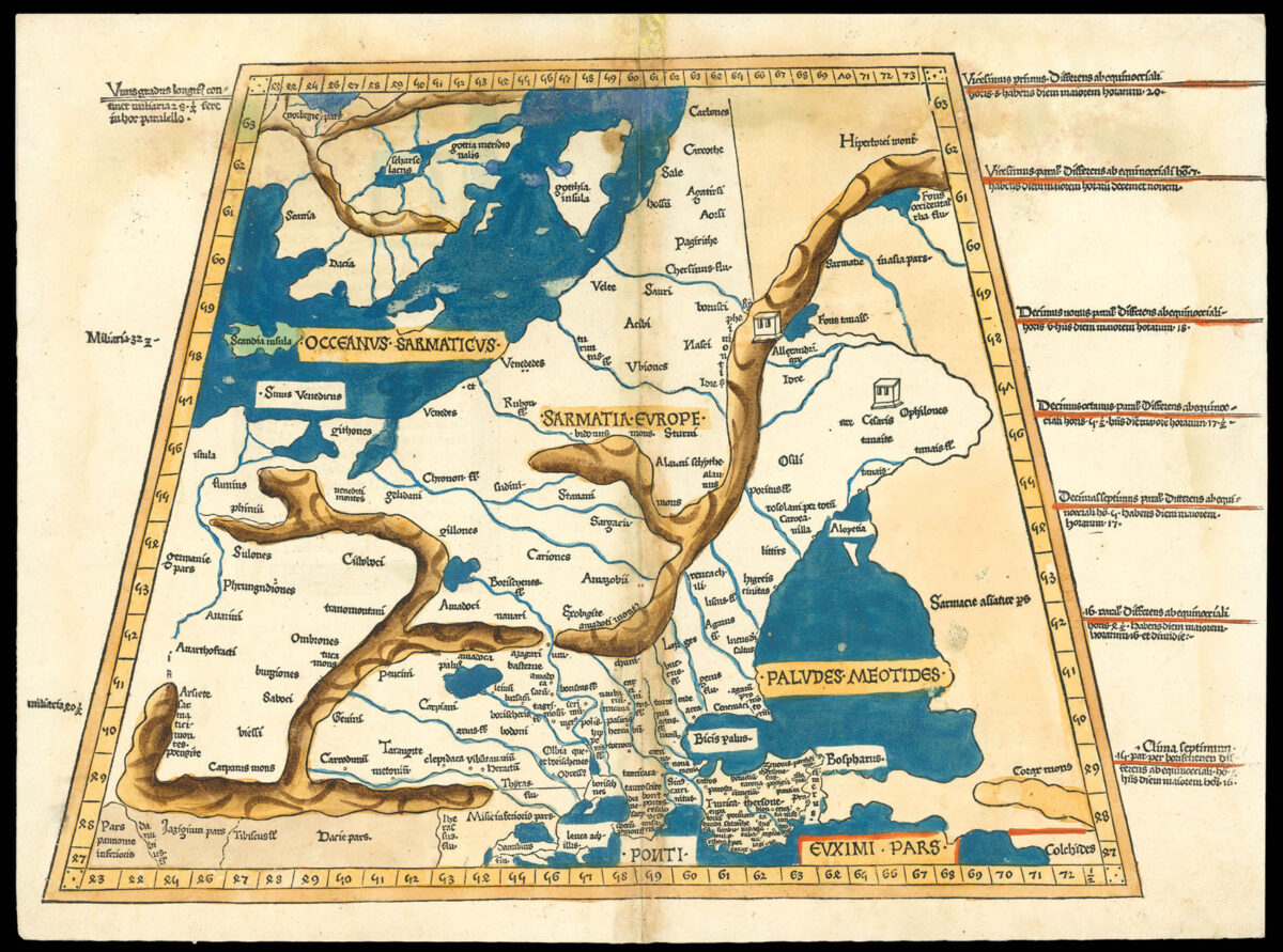 PTOLEMAEUS, Claudius [translated by ANGELUS, Jacobus, edited by GERMANUS, Nicolaus] Octavia Europe Tabula.