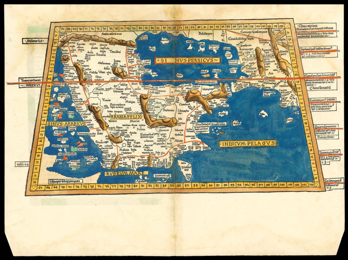PTOLEMAEUS, Claudius [translated by ANGELUS, Jacobus, edited by GERMANUS, Nicolaus] Arabia Felix.