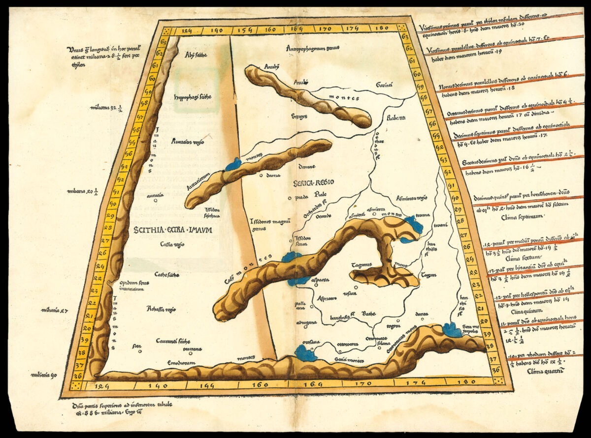 PTOLEMAEUS, Claudius [translated by ANGELUS, Jacobus, edited by GERMANUS, Nicolaus] Octava Asie Tabula.