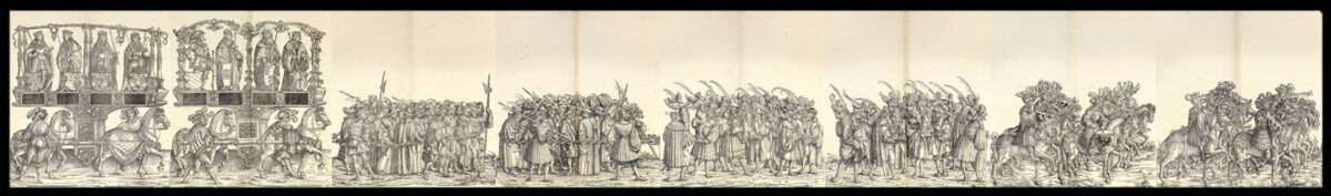 DURER, Albrecht, BURGKMAIER, Hans & TREITZSAURWEIN, Marx. Kaiser Maximilians I. Triumph. Le Triomphe de l'Empereur Maximilien I... d'Après les Desseins de Hans Burgmair. [Together with:] Ehrenpforte. Arc Triomphal de l'Empereur Maximilien I... d'Après les Dessins d'Albert Durer.