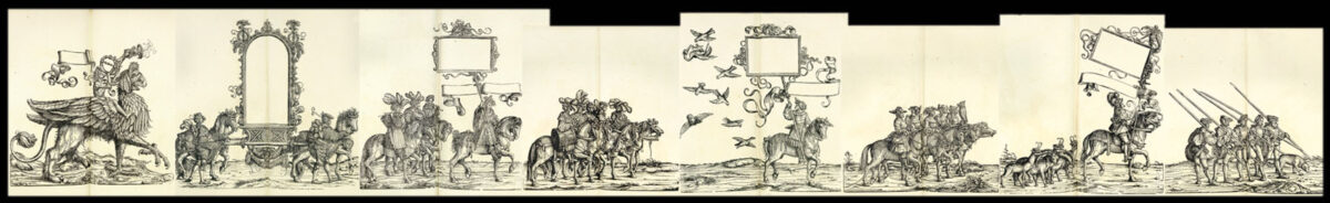 DURER, Albrecht, BURGKMAIER, Hans & TREITZSAURWEIN, Marx. Kaiser Maximilians I. Triumph. Le Triomphe de l'Empereur Maximilien I... d'Après les Desseins de Hans Burgmair. [Together with:] Ehrenpforte. Arc Triomphal de l'Empereur Maximilien I... d'Après les Dessins d'Albert Durer.