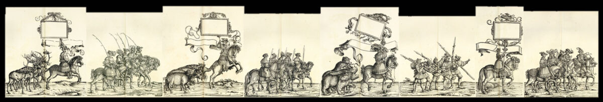 DURER, Albrecht, BURGKMAIER, Hans & TREITZSAURWEIN, Marx. Kaiser Maximilians I. Triumph. Le Triomphe de l'Empereur Maximilien I... d'Après les Desseins de Hans Burgmair. [Together with:] Ehrenpforte. Arc Triomphal de l'Empereur Maximilien I... d'Après les Dessins d'Albert Durer.