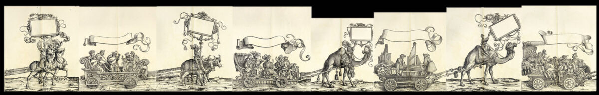 DURER, Albrecht, BURGKMAIER, Hans & TREITZSAURWEIN, Marx. Kaiser Maximilians I. Triumph. Le Triomphe de l'Empereur Maximilien I... d'Après les Desseins de Hans Burgmair. [Together with:] Ehrenpforte. Arc Triomphal de l'Empereur Maximilien I... d'Après les Dessins d'Albert Durer.