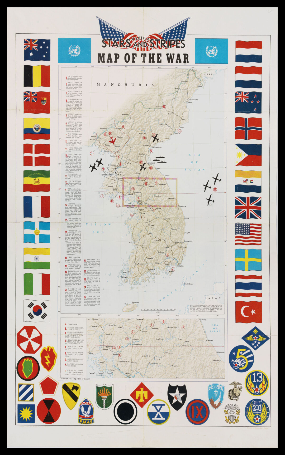STARS AND STRIPES Pacific Stars and Stripes Map of the War