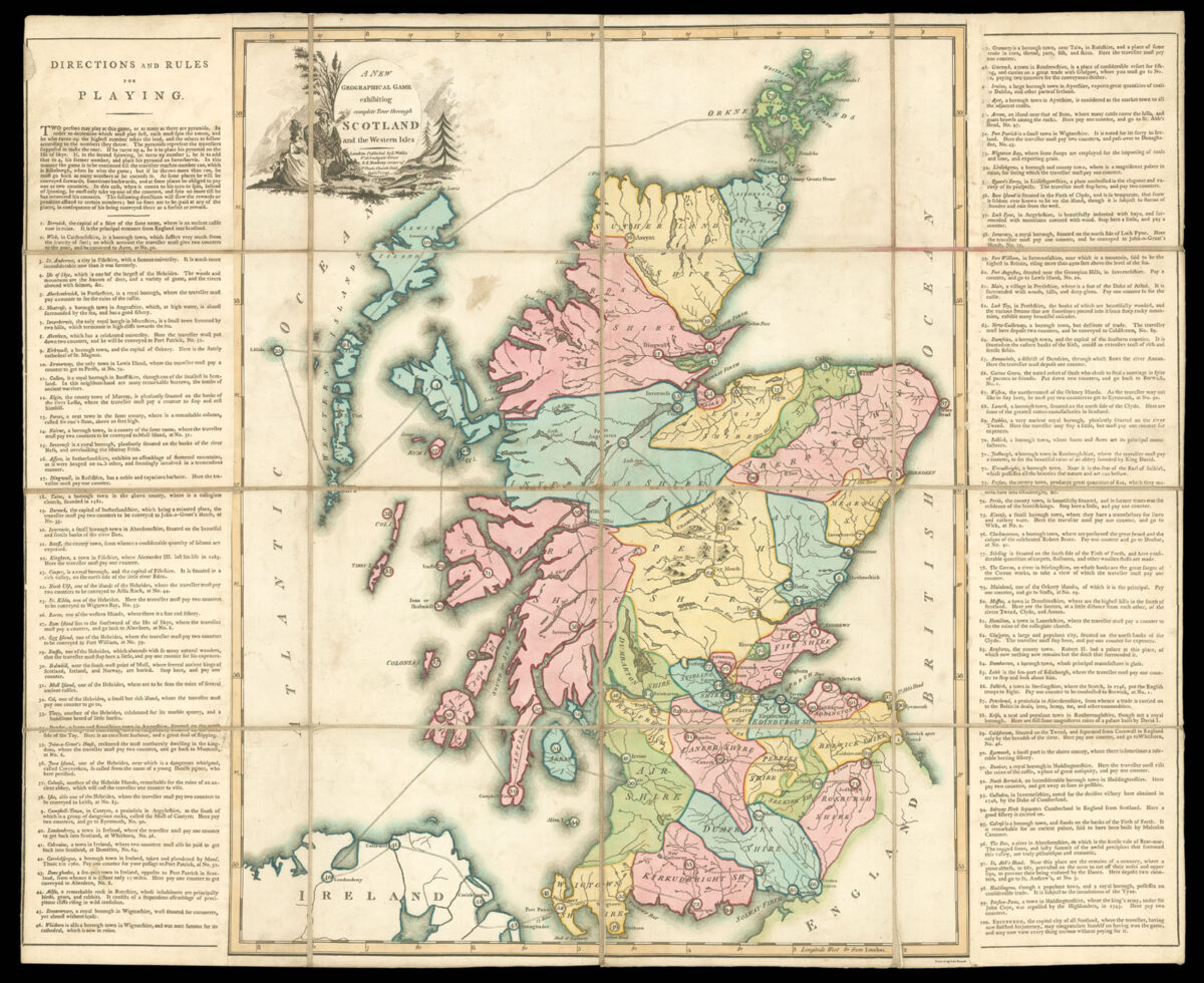 WALLIS, J[ohn] New Geographical Game exhibiting a complete tour through Scotland and the Western Isles