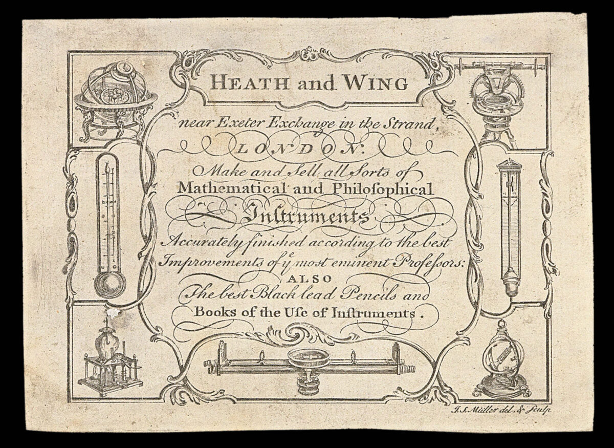 MILLER, J[ohn]. S[ebastian] Heath and Wing near Exeter Exchange in the Strand, London.