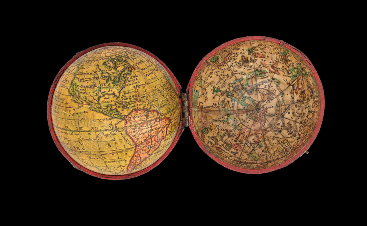 [ANONYMOUS after MOLL, Herman]. A Correct Globe with the new Discoveries. [and] A Correct Globe with ye New Constelations of Dr. Halley &c.