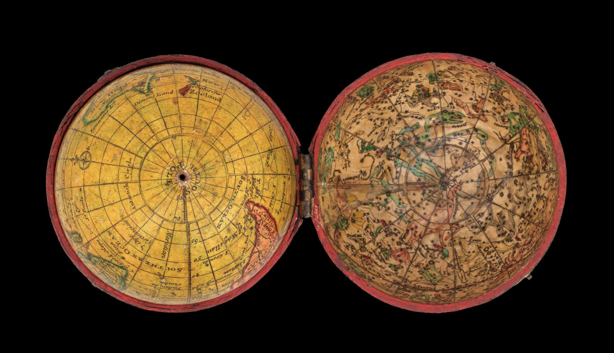 [ANONYMOUS after MOLL, Herman]. A Correct Globe with the new Discoveries. [and] A Correct Globe with ye New Constelations of Dr. Halley &c.