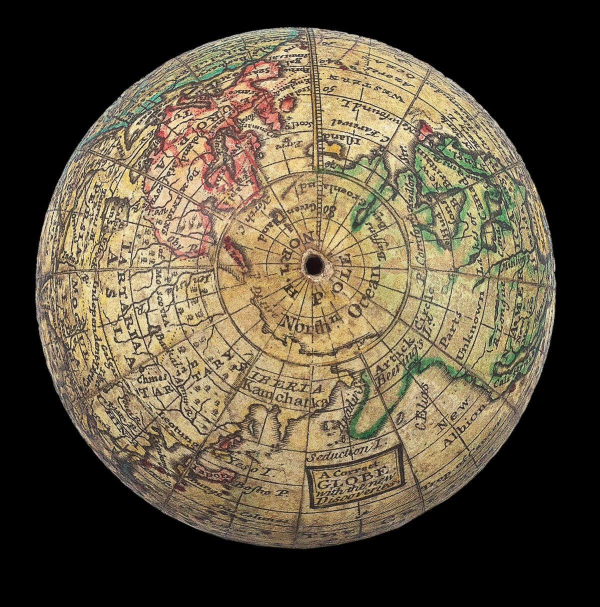 [ANONYMOUS after MOLL, Herman]. A Correct Globe with the new Discoveries. [and] A Correct Globe with ye New Constelations of Dr. Halley &c.