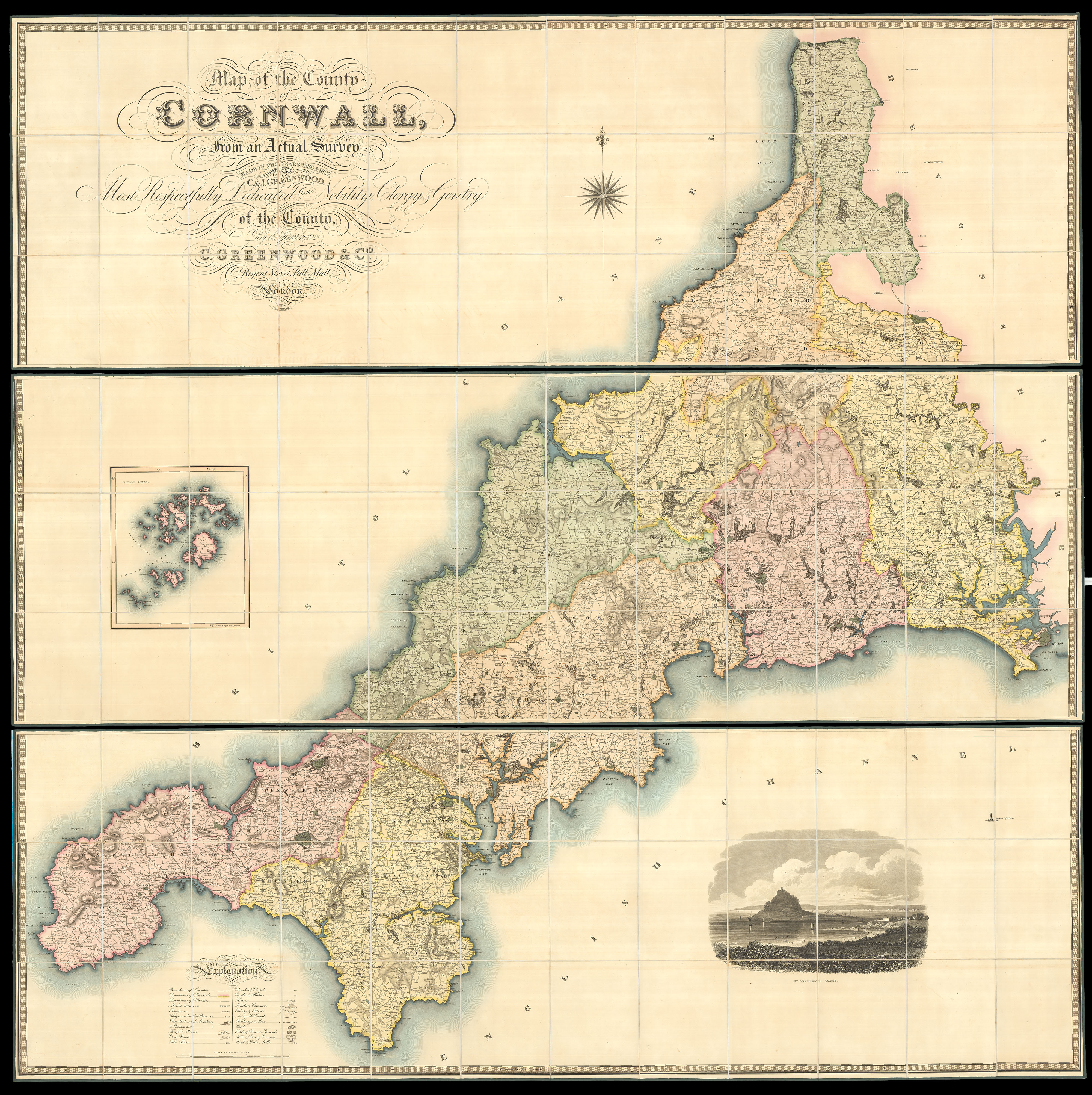 GREENWOOD, Christopher Map of the County of Cornwall,