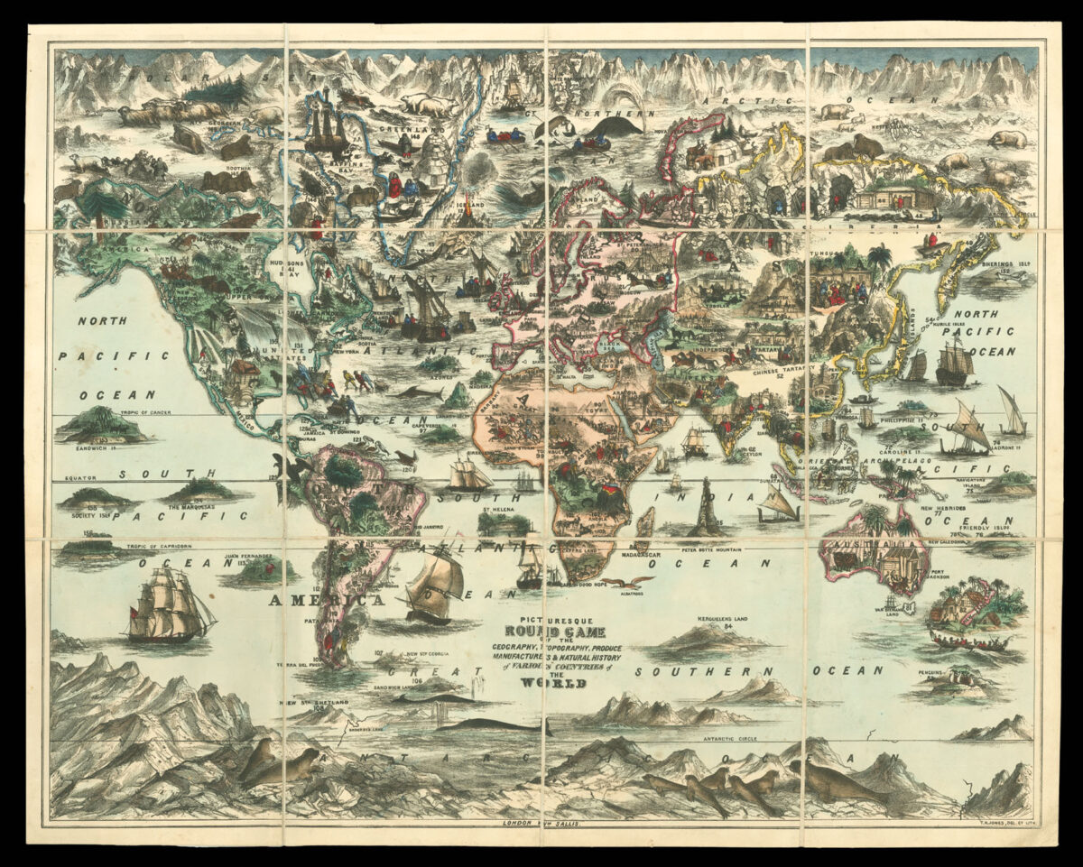 SALLIS, Willam Picturesque Round Game of the Geography, Topography, Produce, Manufactures and Natural History of various countries of the World.