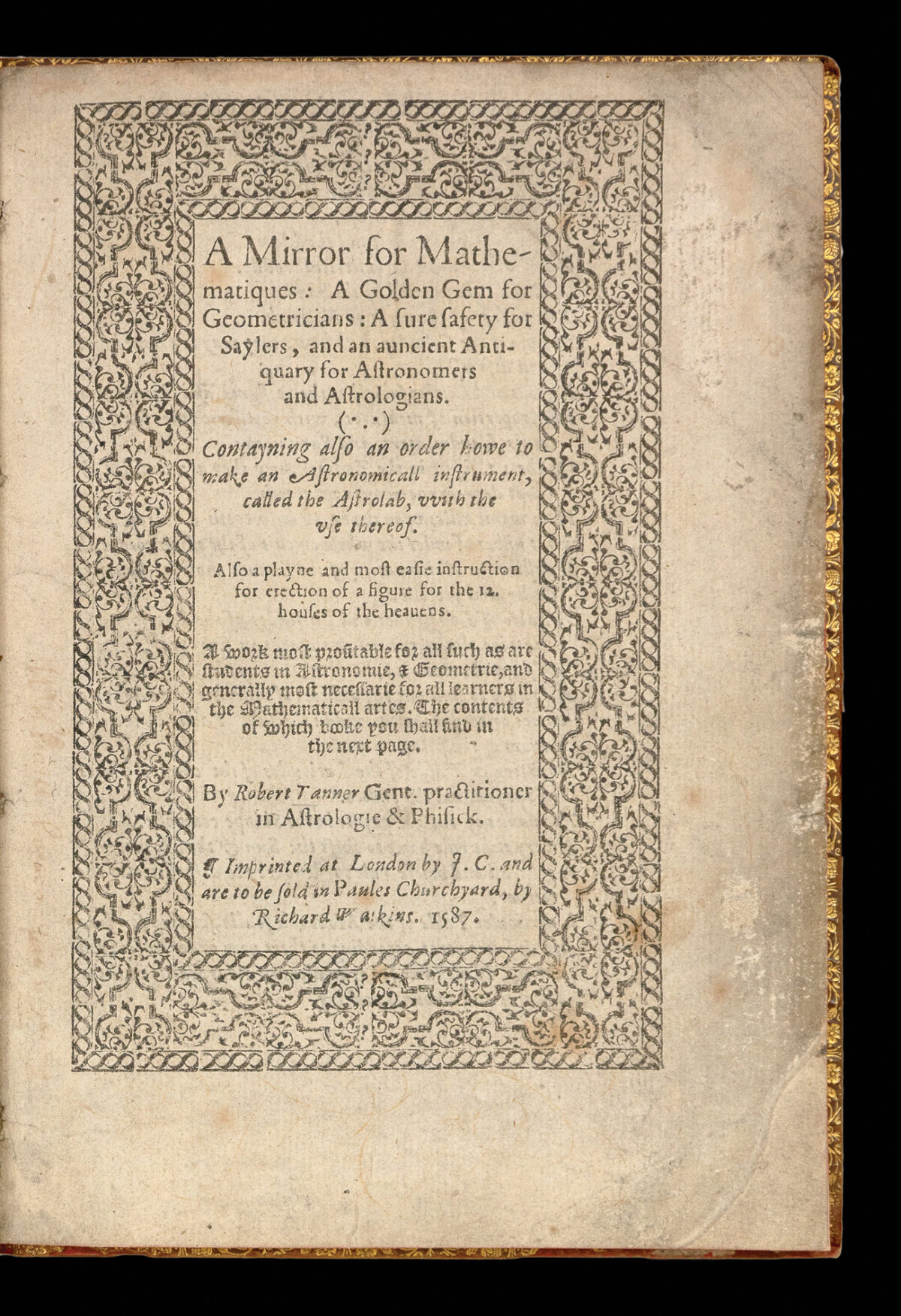 TANNER, Robert A Mirror for Mathematiques: