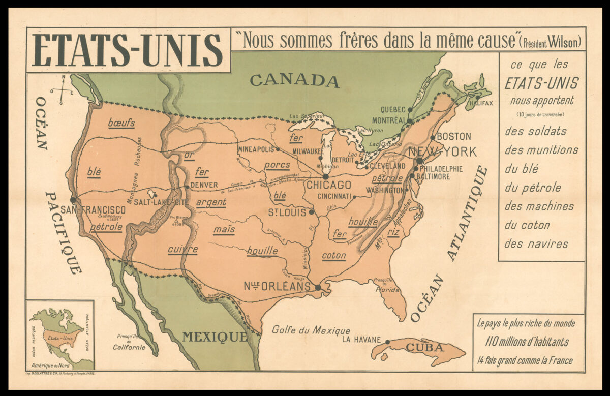 DELATTRE, G. Etats-Unis "Nous sommes freres dans la meme cause" (President Wilson)