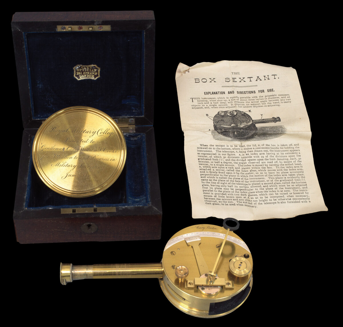 CARY, John Brass Box Sextant.