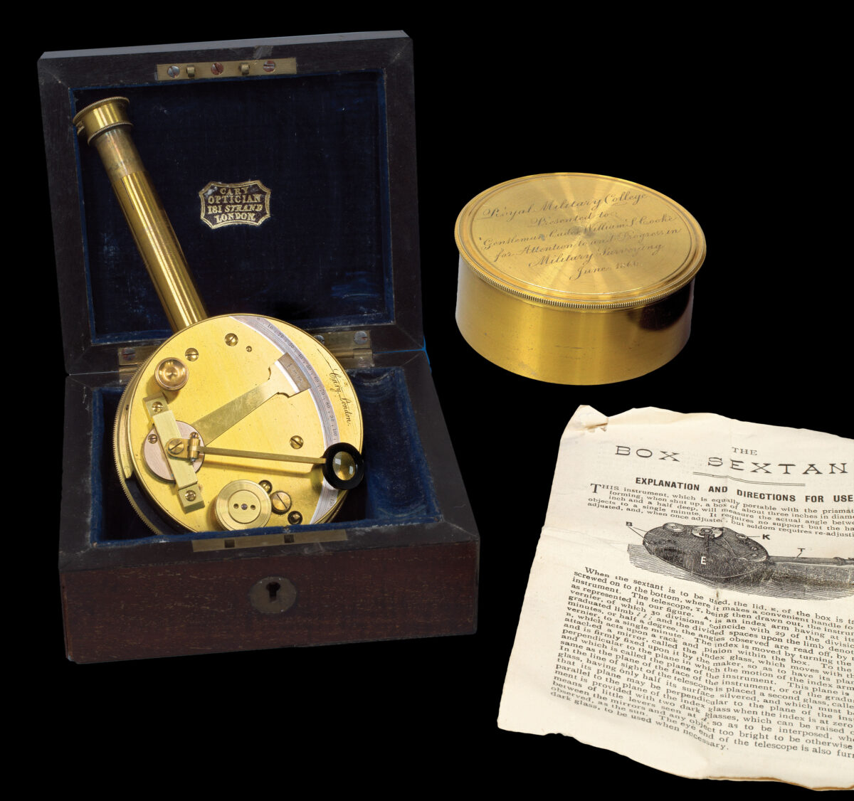 CARY, John Brass Box Sextant.