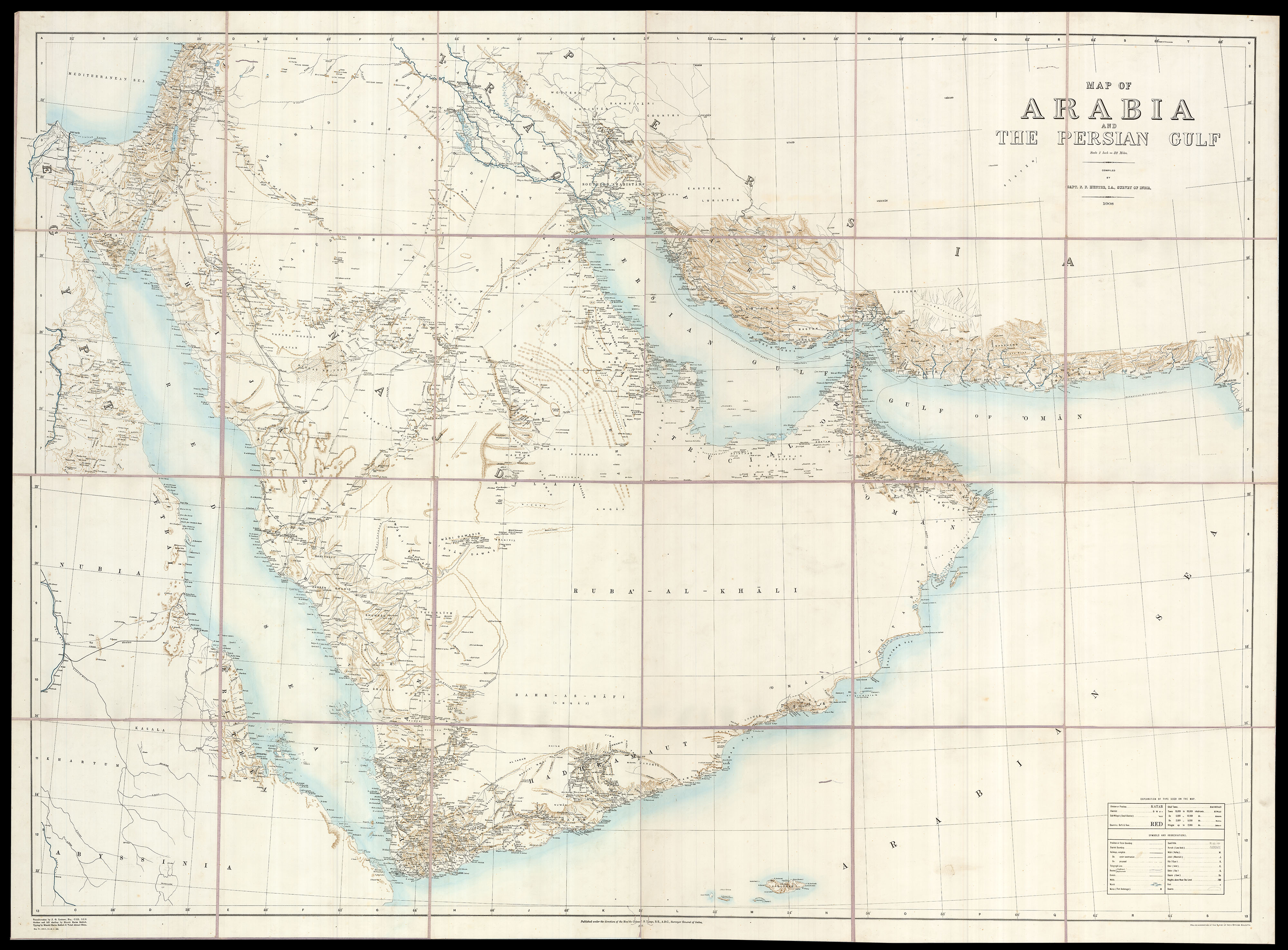HUNTER, F[rederick] F[raser] Map of Arabia and the Persian Gulf