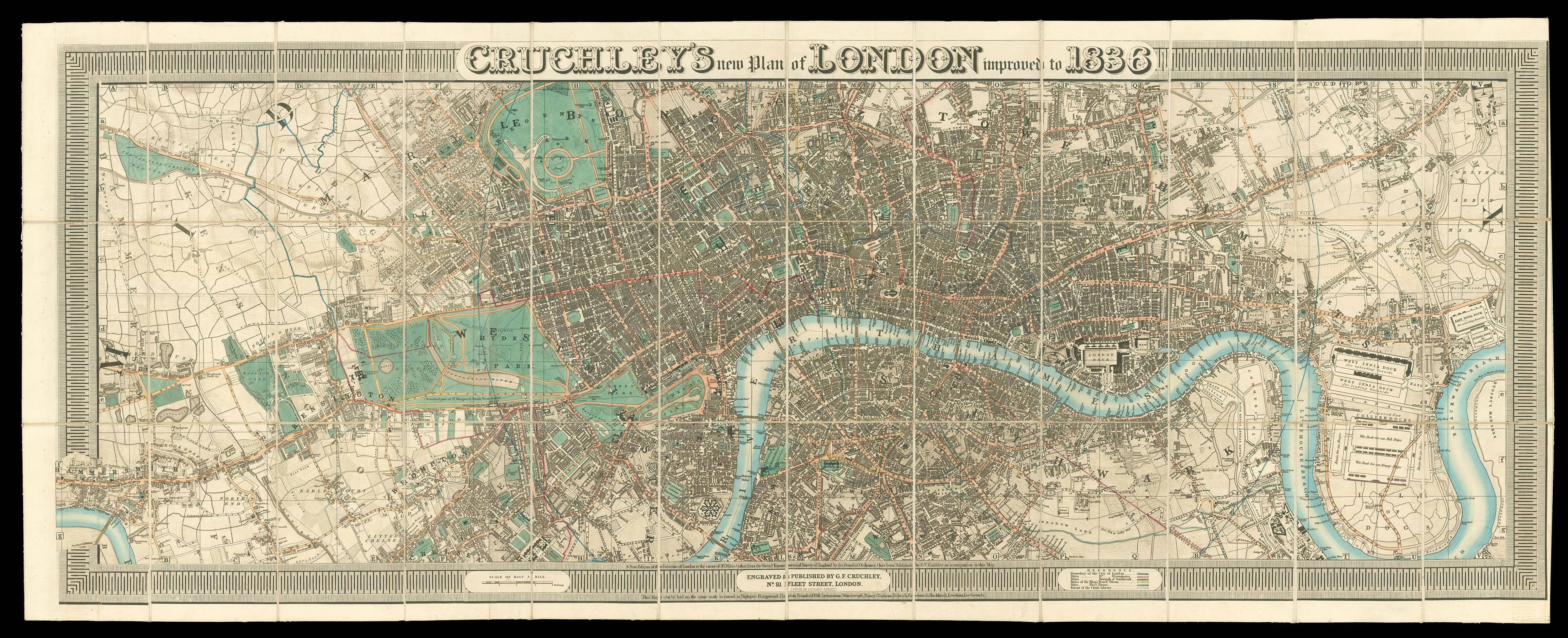 CRUCHLEY, [George Frederick] Cruchley's New Plan of London
